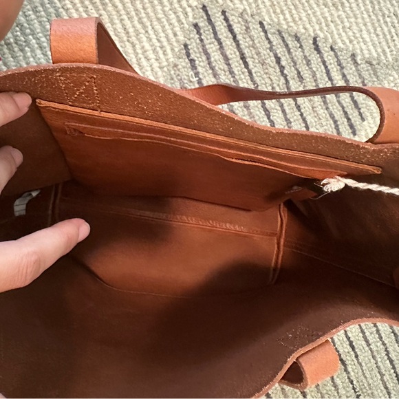 New Madewell Brown Leather Tote Bag - Picture 4 of 4